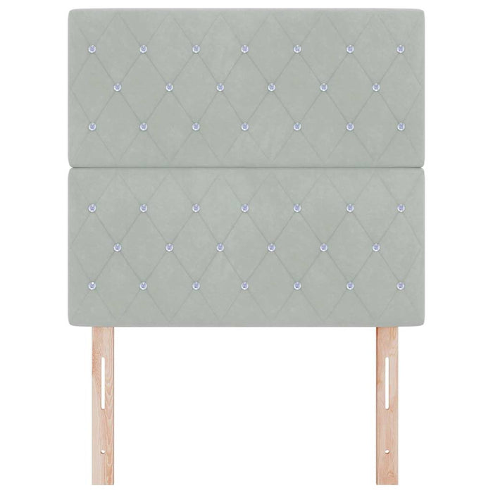 Tăblie LED cu benzi LED cu headboard Gri deschis 80 cm Catifea WALTI