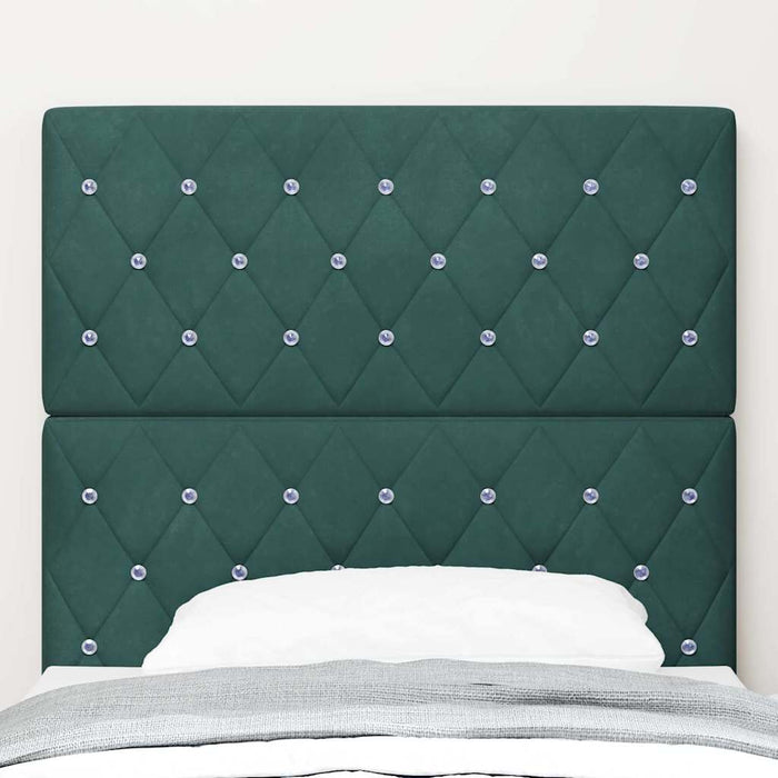 Tăblie LED cu benzi LED cu headboard Verde închis 90 cm Catifea - WALTI WALTI