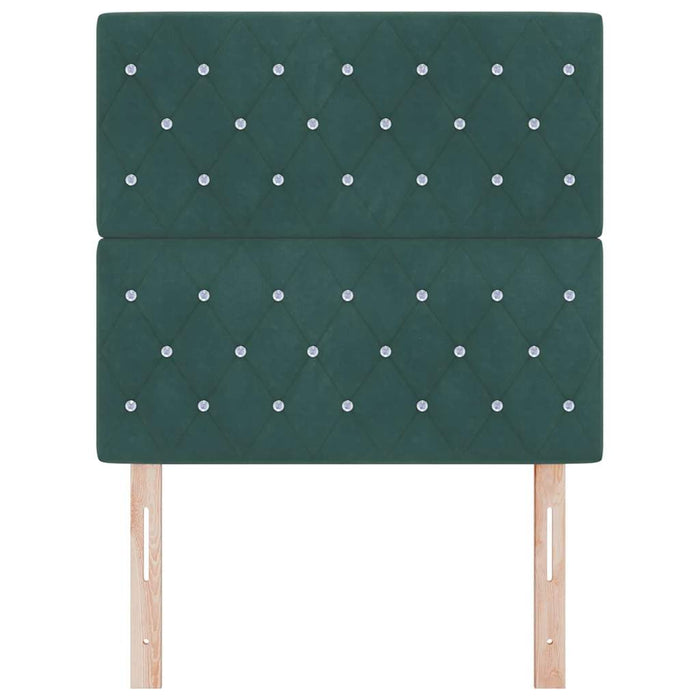 Tăblie LED cu benzi LED cu headboard Verde închis 90 cm Catifea - WALTI WALTI