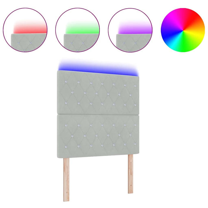 Tăblie LED cu lumini cu bandă LED Gri deschis 100 cm Catifea - WALTI WALTI