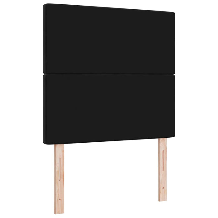 Tăblie LED cu benzi LED cu headboard Negru 100 cm Catifea WALTI