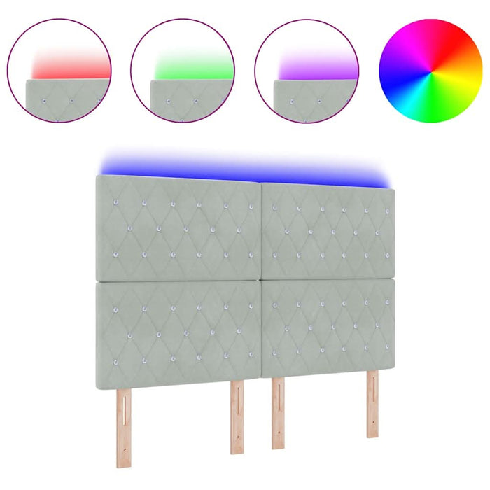 Tăblie LED cu lumini cu bandă LED Gri deschis 144 cm Catifea - WALTI WALTI