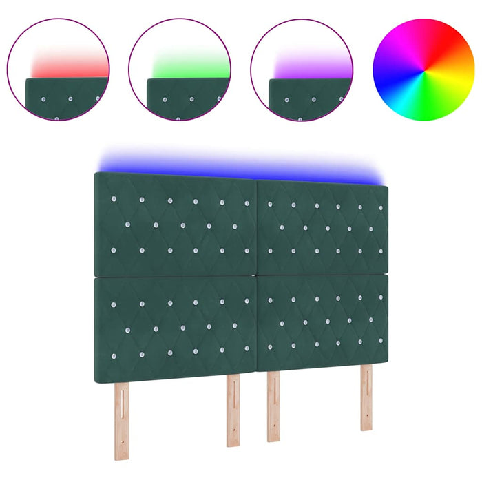 Tăblie LED cu lumini cu bandă LED Verde închis 144 cm Catifea - WALTI WALTI