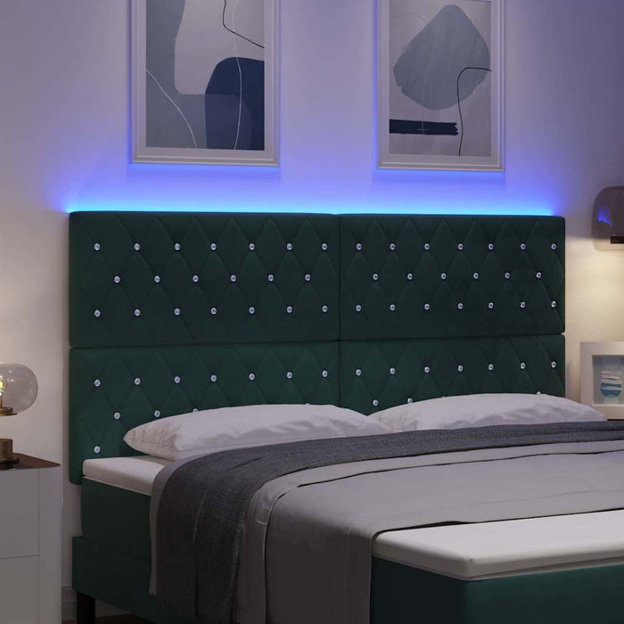 Tăblie LED cu benzi LED Manual Verde închis 180 cm Catifea WALTI