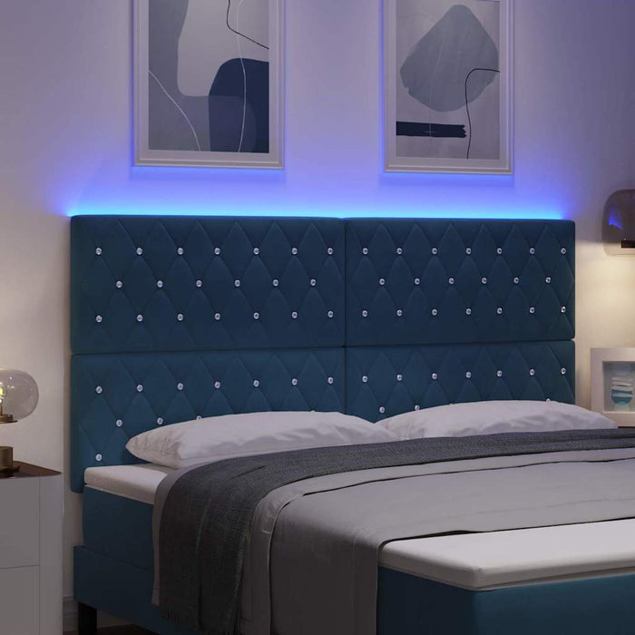 Tăblie LED cu benzi LED Manual Albastru închis 180 cm Catifea WALTI