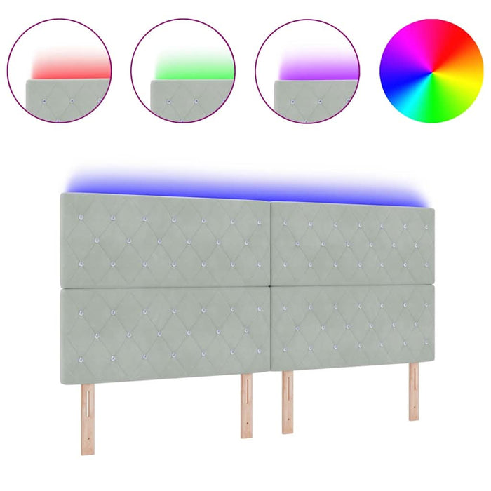 Tăblie LED cu lumini cu bandă LED Gri deschis 100 cm Catifea - WALTI WALTI