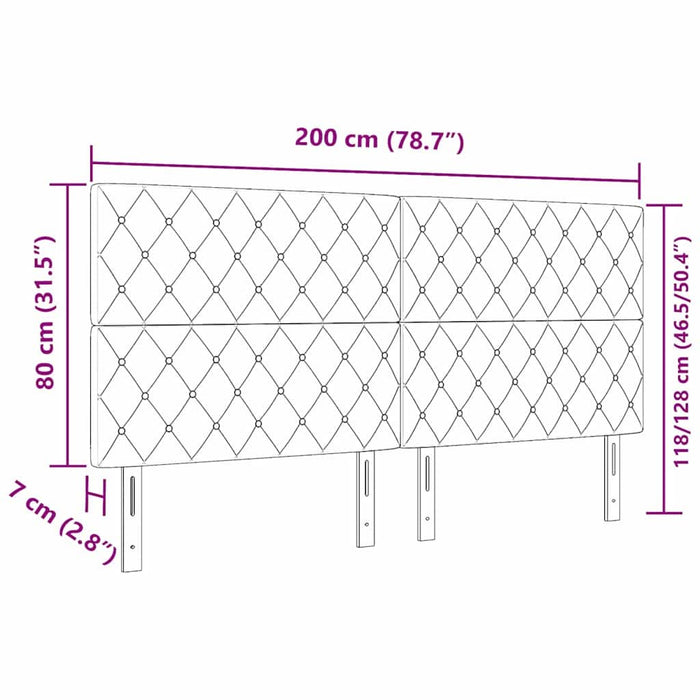 Tăblie LED cu benzi LED cu headboard Gri închis 200 cm Catifea WALTI