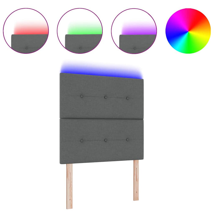 Tăblie cu LED cu lumini cu bandă LED Gri închis 80 cm țesătură - WALTI WALTI