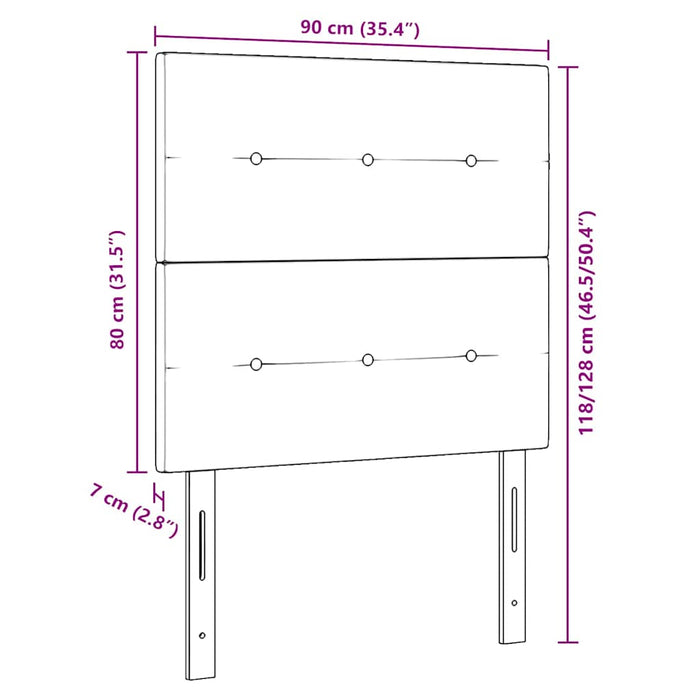 Tăblie LED cu benzi LED cu headboard albastru 90 cm țesătură - WALTI WALTI
