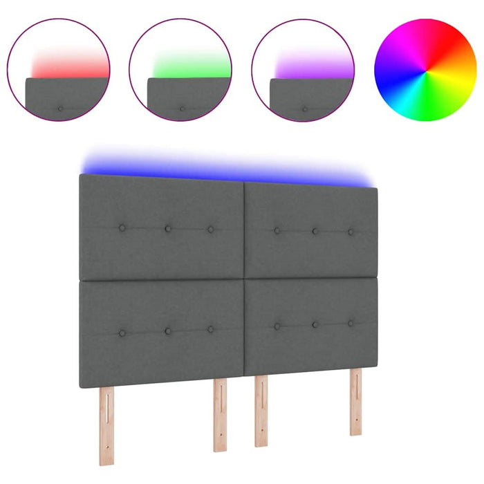 Tăblie cu LED cu lumini cu bandă LED Gri închis 144 cm țesătură - WALTI WALTI