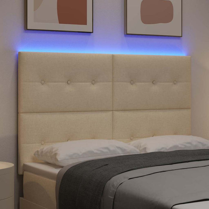 Tăblie LED cu lumini cu bandă LED Manual Crem 160 cm Poliester - WALTI WALTI