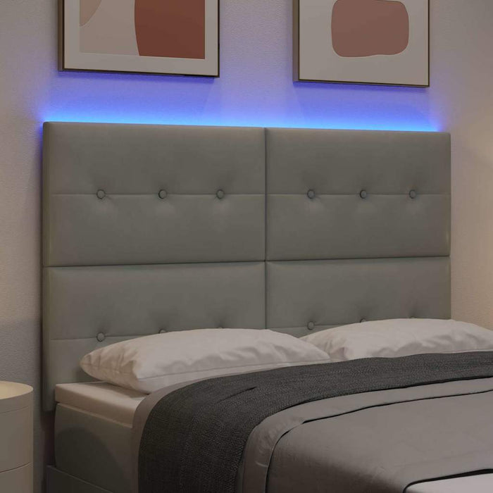 Tăblie LED cu lumini cu bandă LED Gri deschis 160 cm Poliester - WALTI WALTI