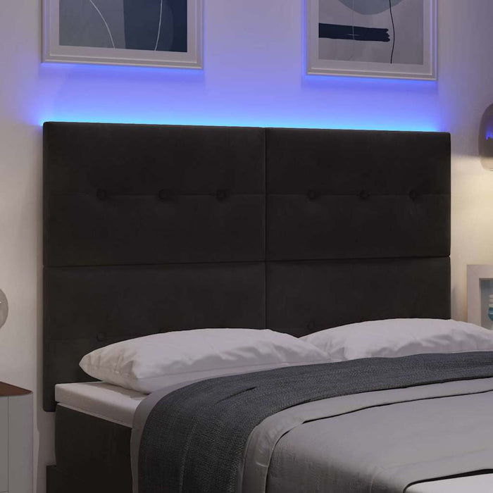 Tăblie LED cu benzi LED Manual Negru 160 cm Catifea - WALTI WALTI