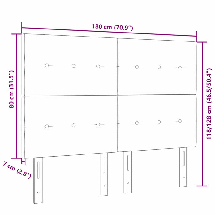 Tăblie LED cu benzi LED Manual Maro închis 180 cm țesătură WALTI