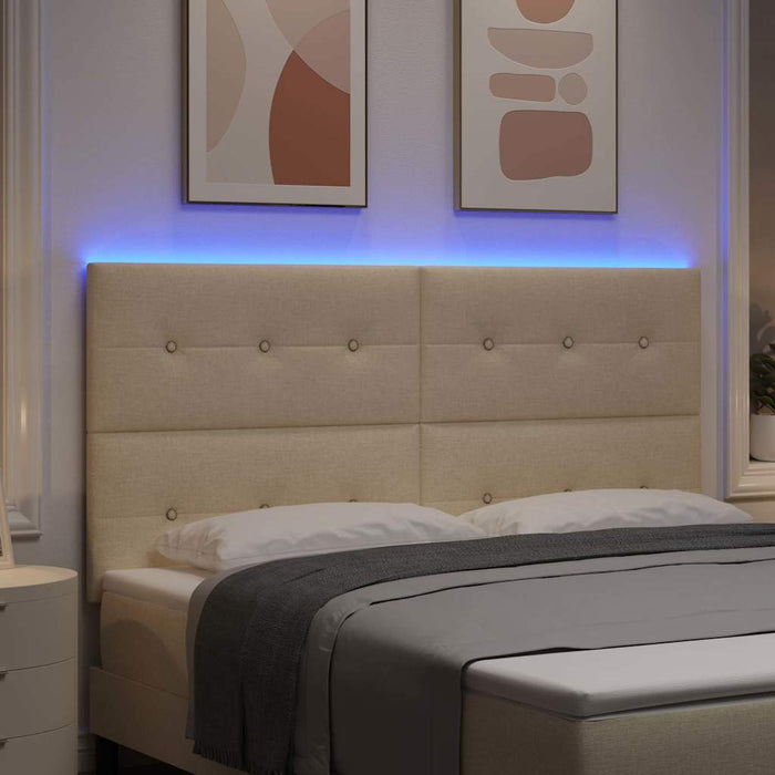 Tăblie LED cu lumini cu bandă LED Manual Crem 180 cm Poliester - WALTI WALTI