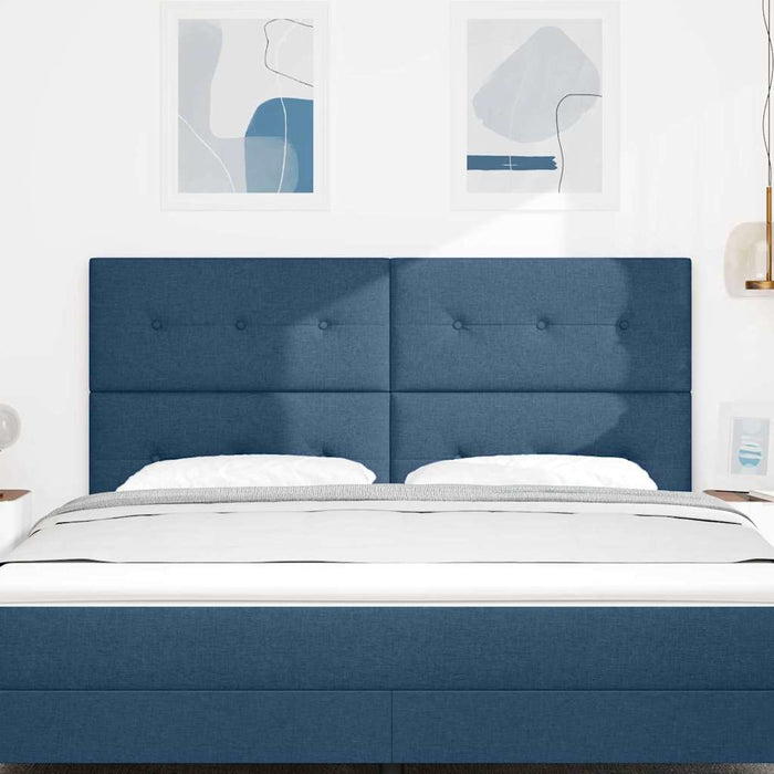 Tăblie LED cu benzi LED cu headboard albastru 180 cm țesătură - WALTI WALTI