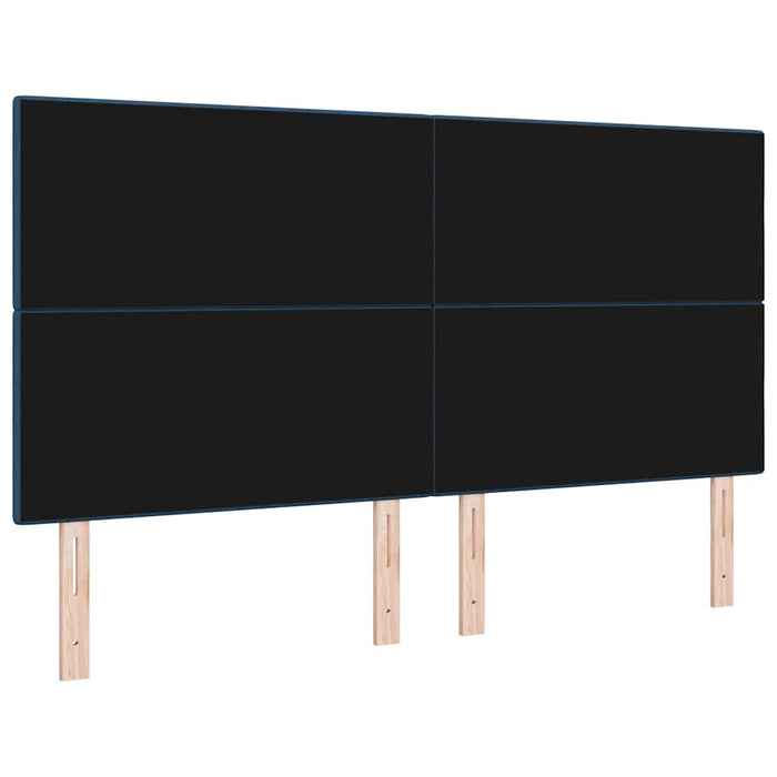 Tăblie LED cu benzi LED cu headboard albastru 180 cm țesătură - WALTI WALTI