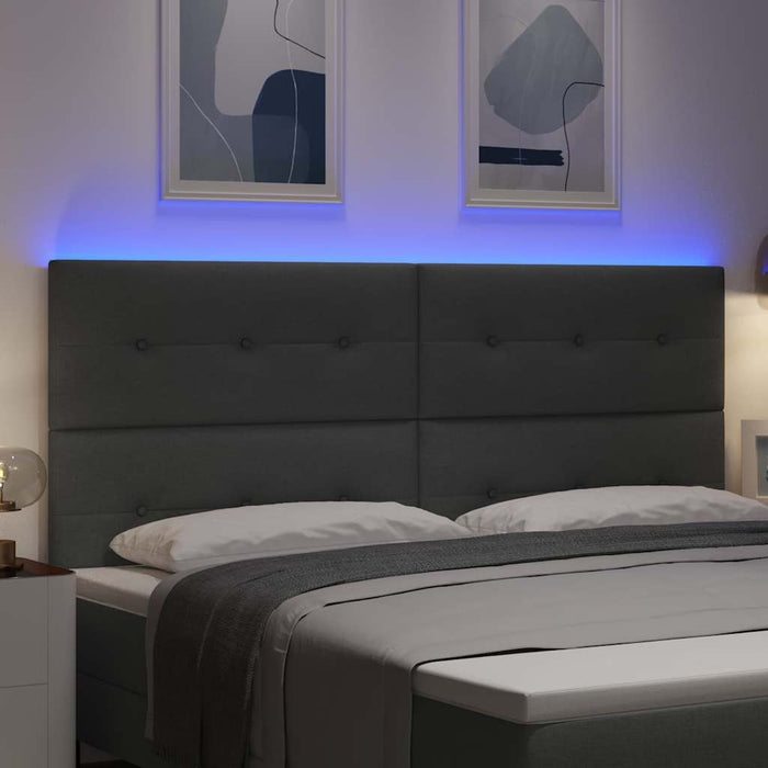 Tăblie LED cu benzi LED cu headboard Gri închis 200 cm țesătură - WALTI WALTI
