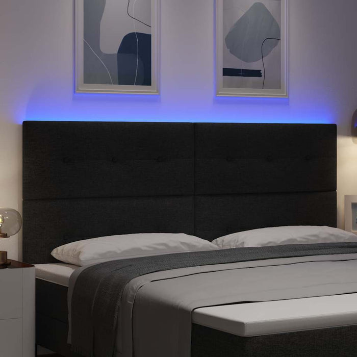 Tăblie LED cu benzi LED cu headboard Negru 200 cm țesătură - WALTI WALTI