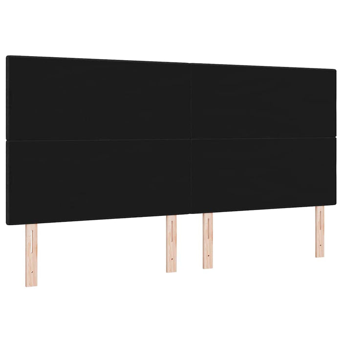 Tăblie LED cu benzi LED cu headboard Negru 200 cm țesătură - WALTI WALTI