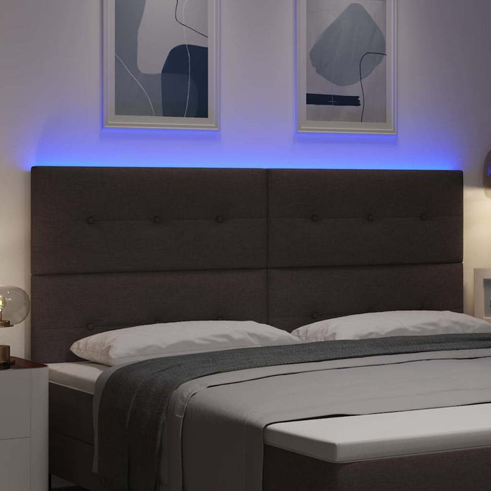 Tăblie LED cu benzi LED Manual Maro închis 200 cm țesătură WALTI
