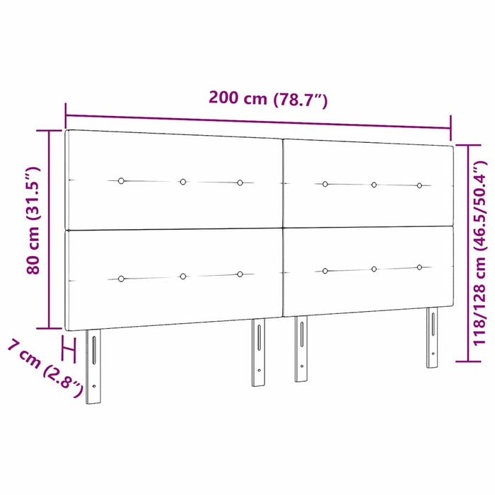 Tăblie LED cu benzi LED Manual Maro închis 200 cm țesătură WALTI