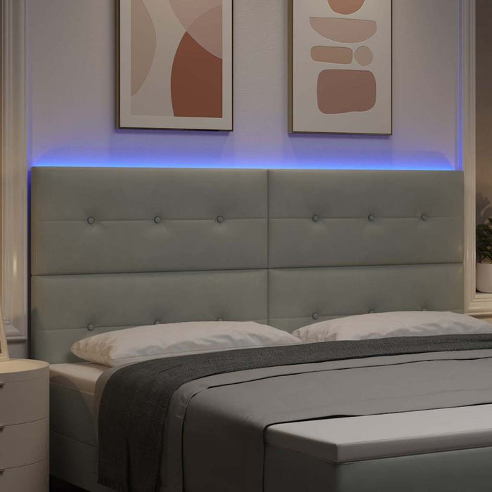 Tăblie LED cu lumini cu bandă LED Gri deschis 200 cm Poliester - WALTI WALTI