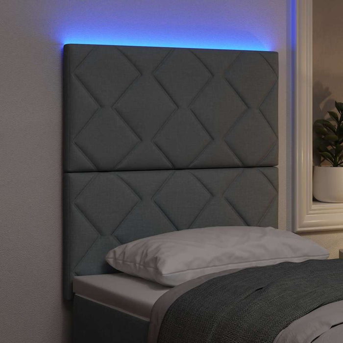 Tăblie cap cu lumini cu bandă LED Gri deschis 80 cm țesătură - WALTI WALTI