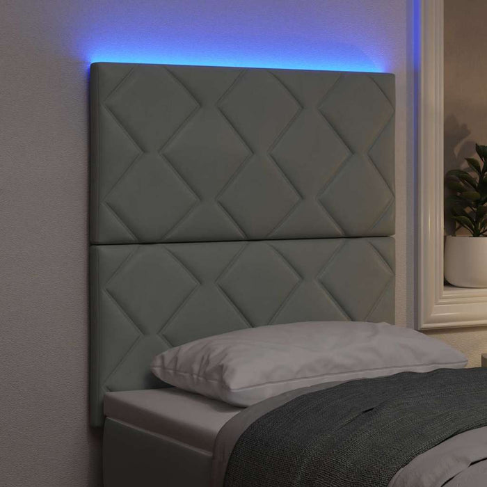 Tăblie LED Gri deschis 80 cm Catifea WALTI
