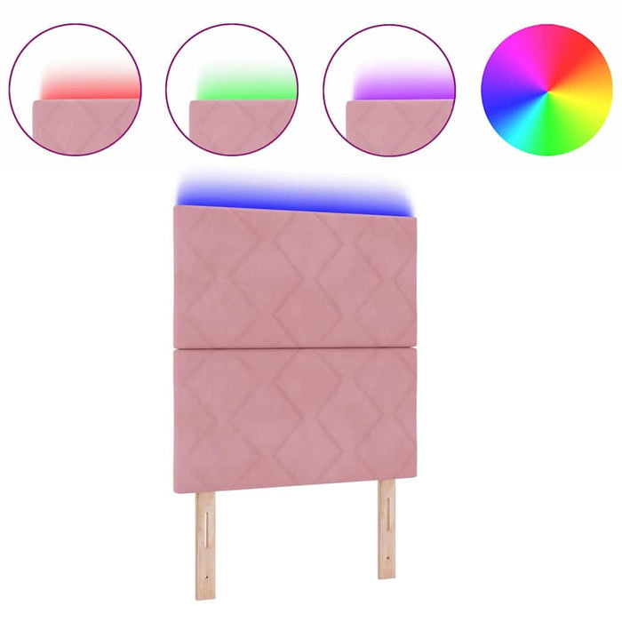 Tăblie LED cu lumini cu bandă LED Geometric Roz 80 cm Catifea - WALTI WALTI