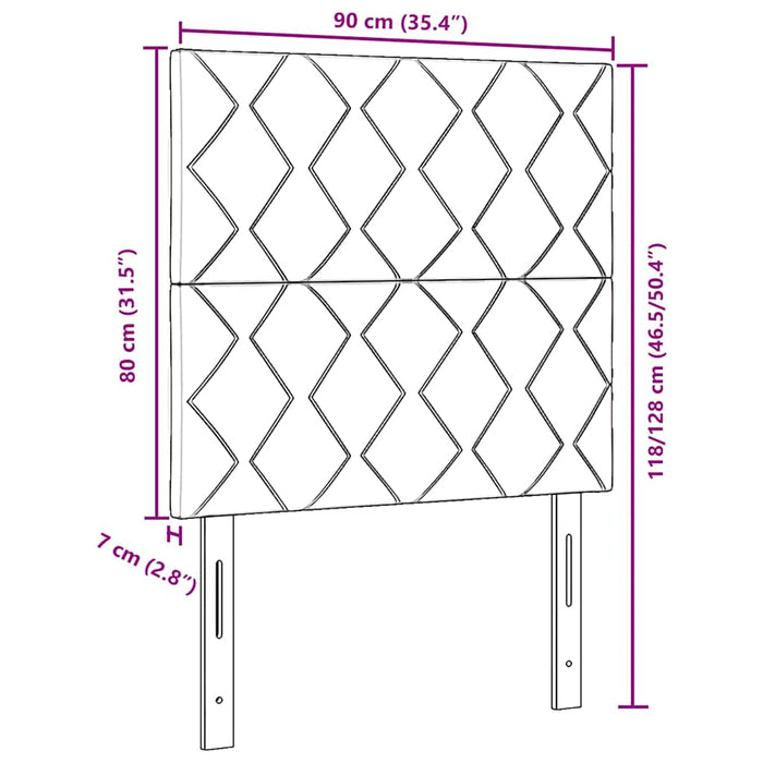 Tăblie LED Negru 90 cm țesătură - WALTI WALTI
