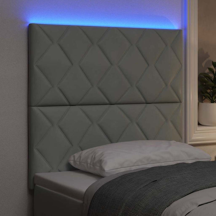 Tăblie LED Gri deschis 100 cm Catifea - WALTI WALTI