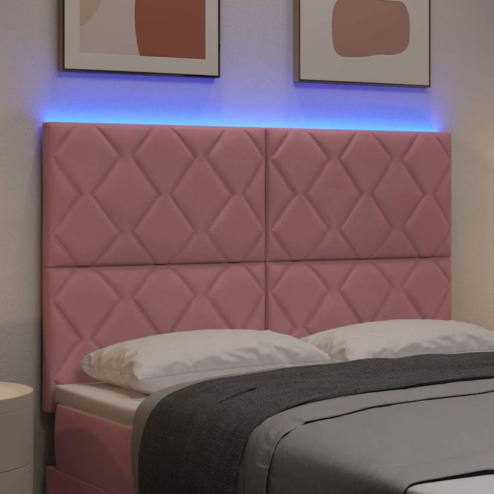 Tăblie LED Roz 144 cm Catifea WALTI