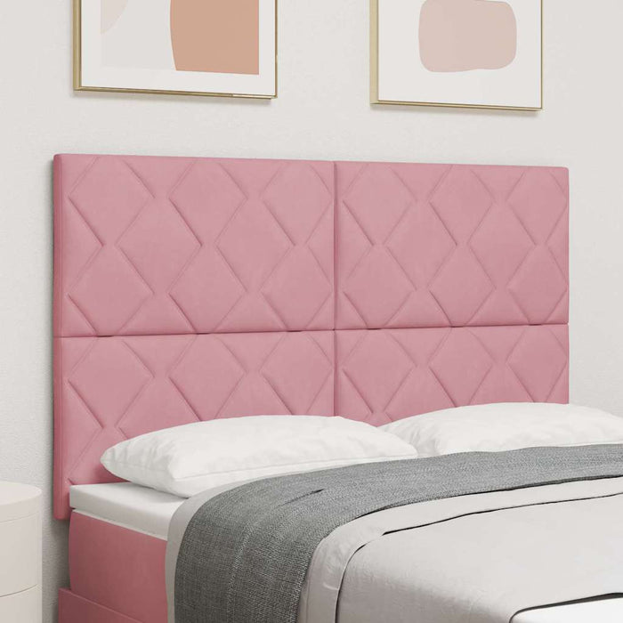 Tăblie LED Roz 144 cm Catifea WALTI