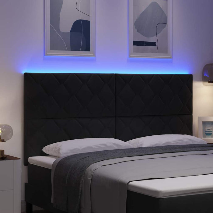 Tăblie LED Negru 180 cm Catifea WALTI