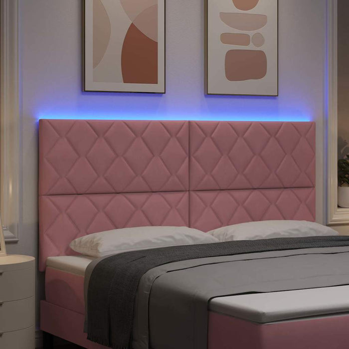 Tăblie LED Roz 180 cm Catifea WALTI