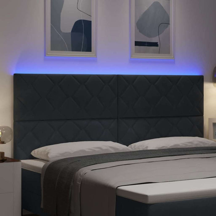 Tăblie LED Gri închis 200 cm Catifea WALTI