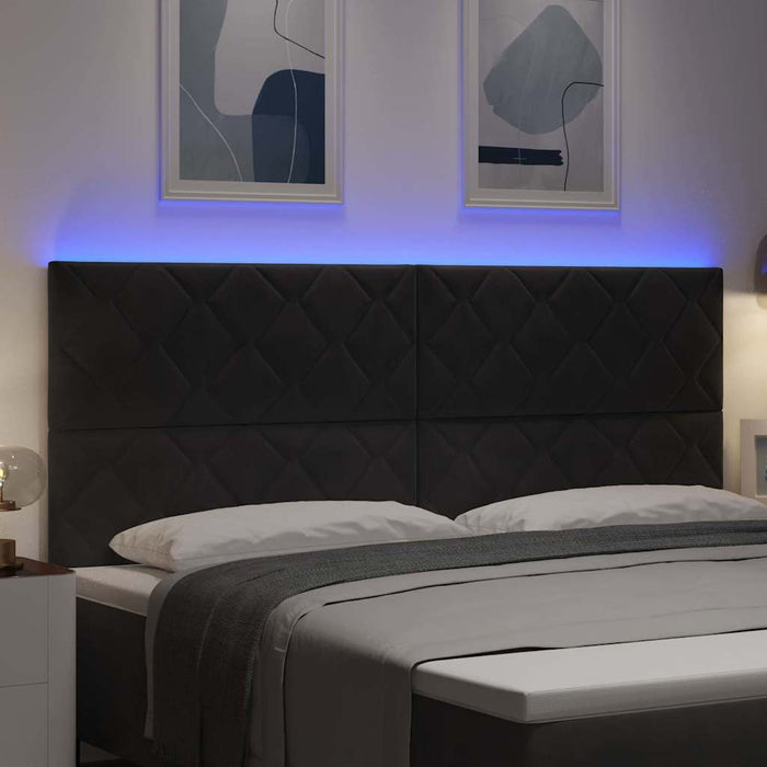 Tăblie LED Negru 200 cm Catifea WALTI