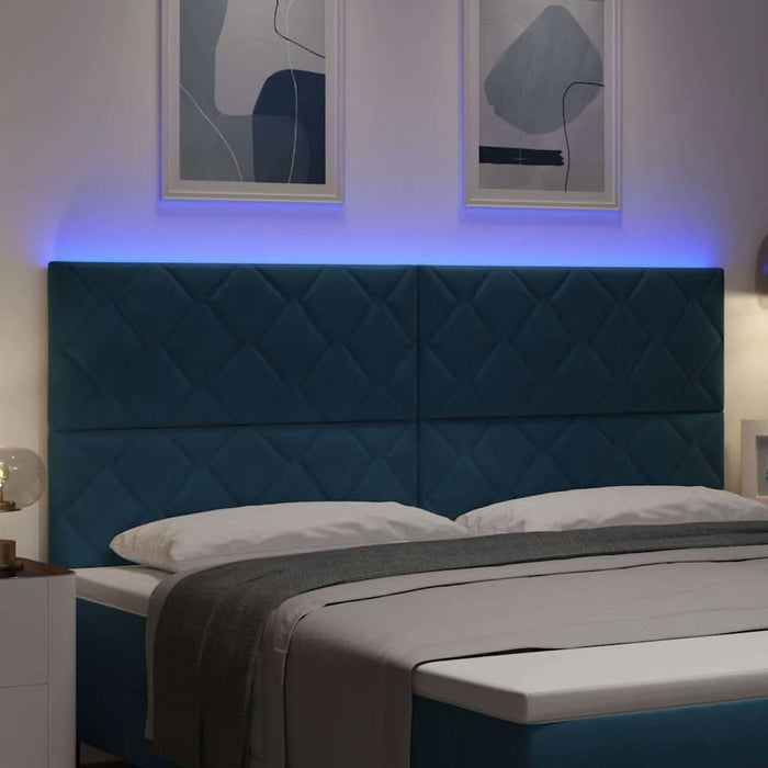 Tăblie LED Albastru închis 200 cm Piele artificială - WALTI WALTI