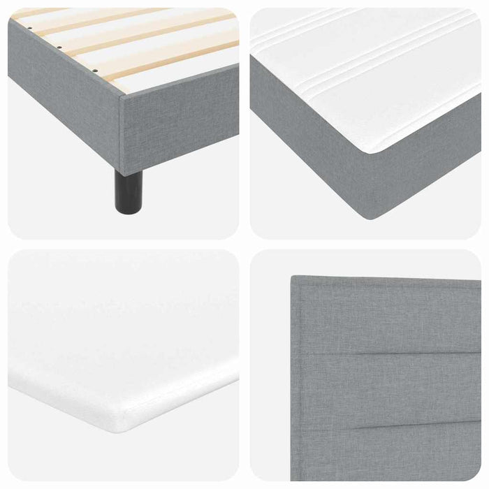 Pat cu arcuri cu headboard Gri deschis 80 x 200 cm țesătură WALTI
