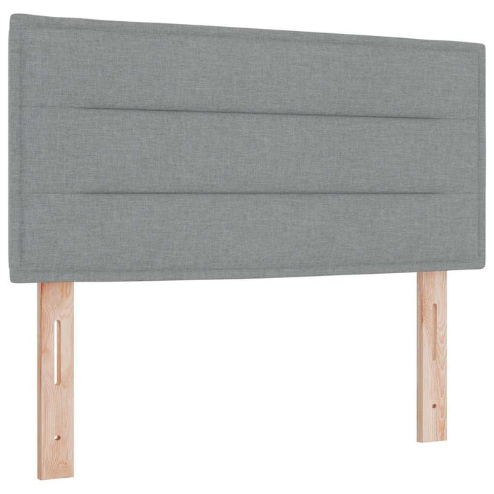 Pat cu arcuri cu headboard Gri deschis 80 x 200 cm țesătură WALTI