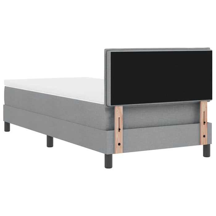 Pat cu arcuri cu headboard Gri deschis 80 x 200 cm țesătură WALTI