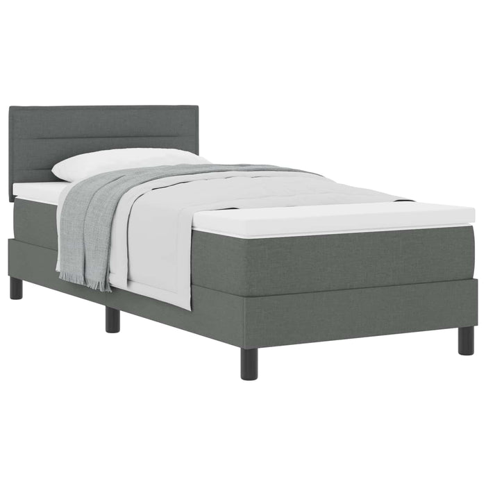 Pat cu arcuri cu saltea Gri închis 80 x 200 cm țesătură - WALTI WALTI
