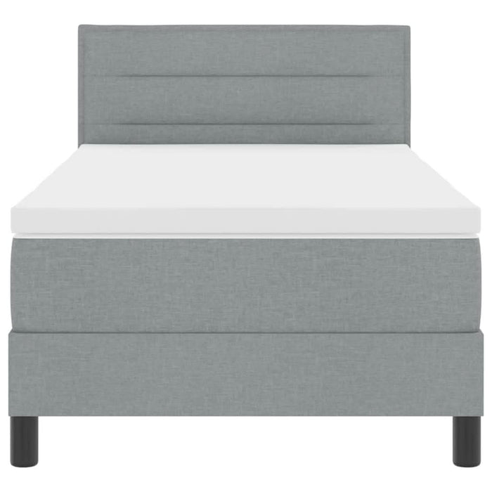 Pat boxspring cu saltea Gri deschis 90 x 190 cm țesătură - WALTI WALTI