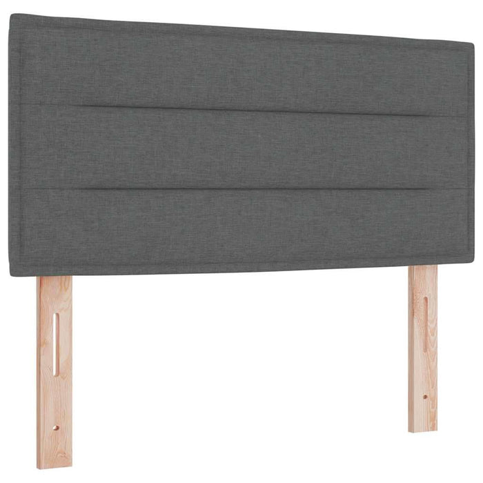 Pat boxspring cu saltea Gri închis 90 x 190 cm țesătură - WALTI WALTI