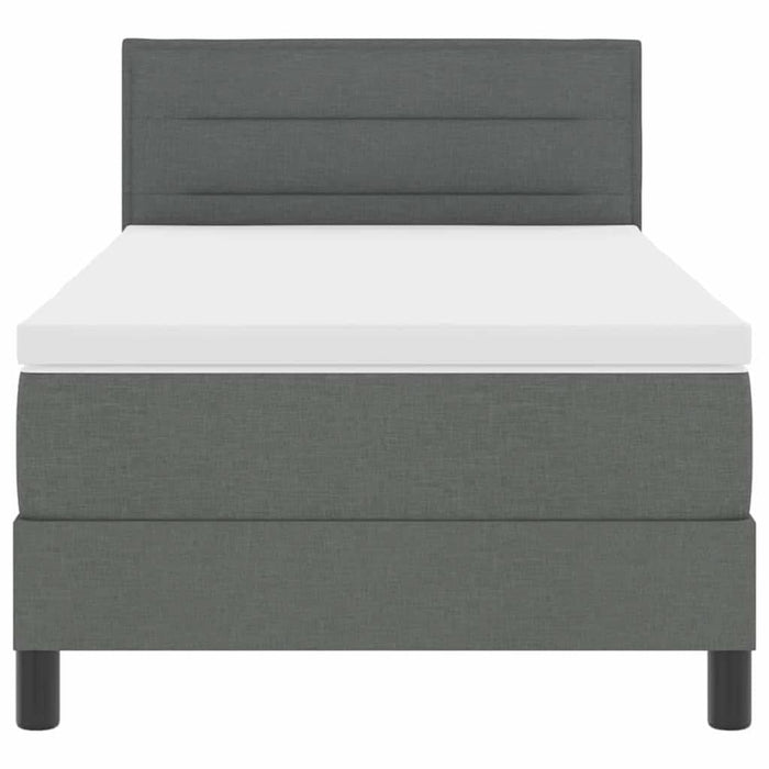 Pat boxspring cu saltea Gri închis 90 x 190 cm țesătură - WALTI WALTI