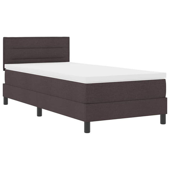 Pat cu arcuri cu saltea Maro închis 90 x 190 cm țesătură - WALTI WALTI