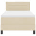 Pat cu arcuri cu saltea cu headboard Crem 90 x 190 cm țesătură - WALTI WALTI