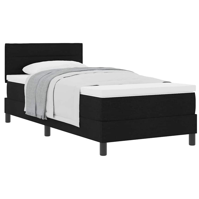 Pat boxspring cu saltea cu saltea Negru 90 x 200 cm țesătură - WALTI WALTI