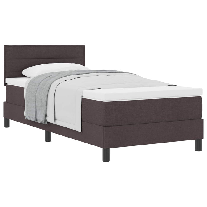 Pat cu arcuri cu saltea Maro închis 90 x 200 cm țesătură - WALTI WALTI